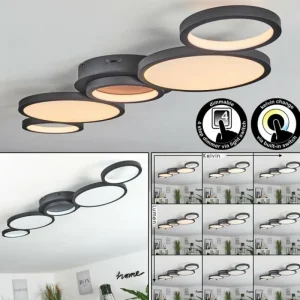 hofstein Plafonnier Carabajal LED Noir, 1 lumière* Lampes Modernes