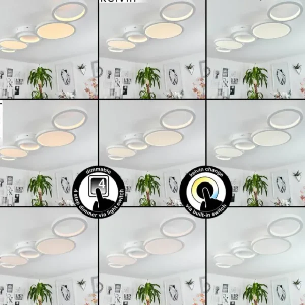 hofstein Plafonnier Carabajal LED Blanc, 1 lumière* Lampes Modernes