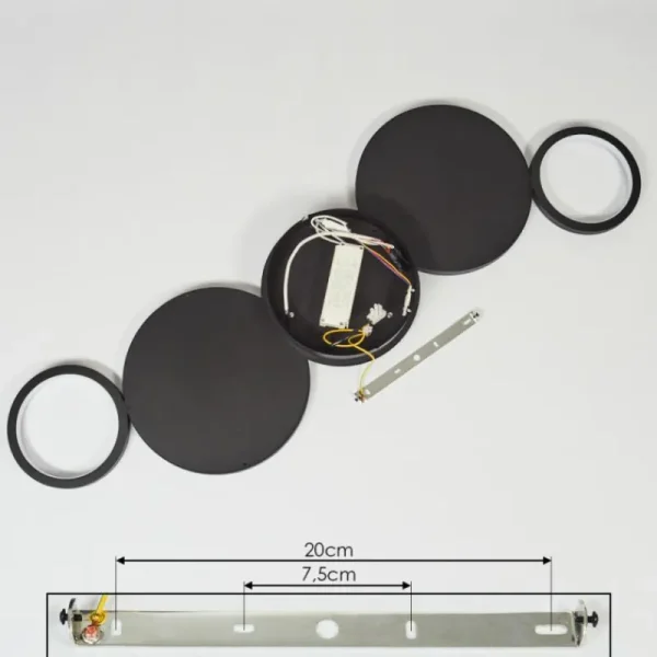 hofstein Plafonnier Carabajal LED Noir, 1 lumière* Lampes Modernes