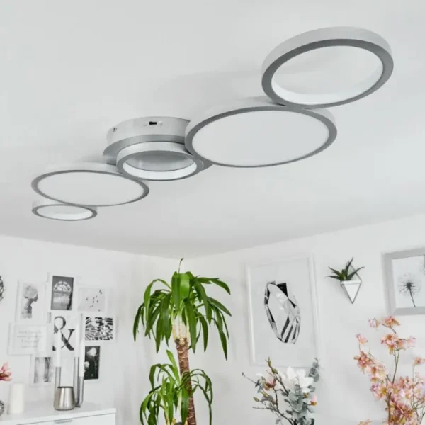 hofstein Plafonnier Carabajal LED Titane, 1 lumière* Lampes Modernes