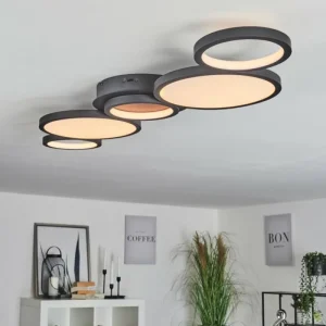 hofstein Plafonnier Carabajal LED Noir, 1 lumière* Lampes Modernes