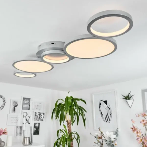 hofstein Plafonnier Carabajal LED Titane, 1 lumière* Lampes Modernes