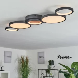 hofstein Plafonnier Carabajal LED Noir, 1 lumière* Lampes Modernes