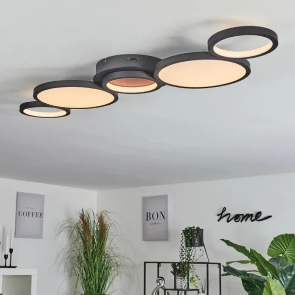 hofstein Plafonnier Carabajal LED Noir, 1 lumière* Lampes Modernes