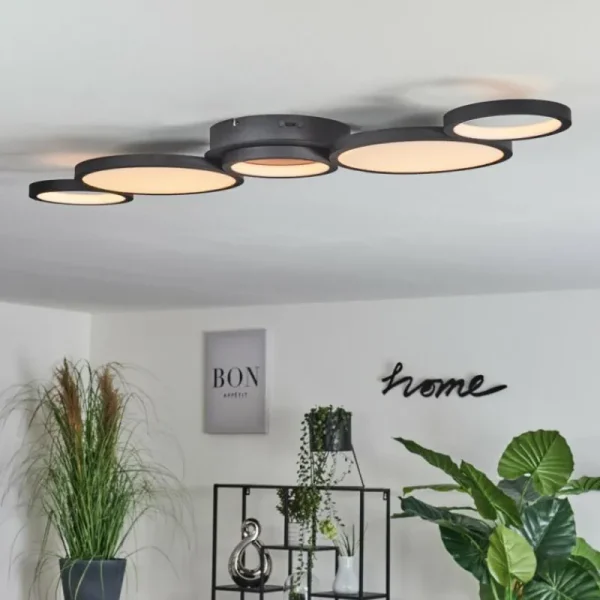 hofstein Plafonnier Carabajal LED Noir, 1 lumière* Lampes Modernes