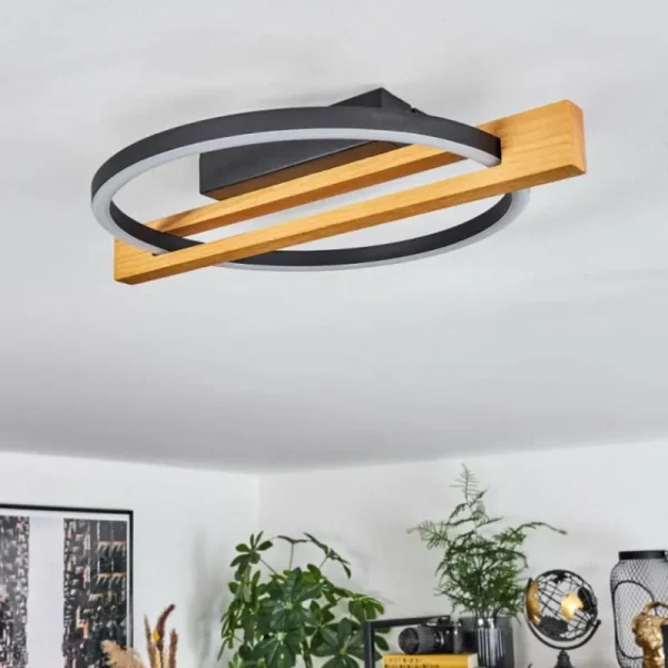 hofstein Plafonnier Carcano LED Écru, Noir, 1 lumière* Lampes Modernes