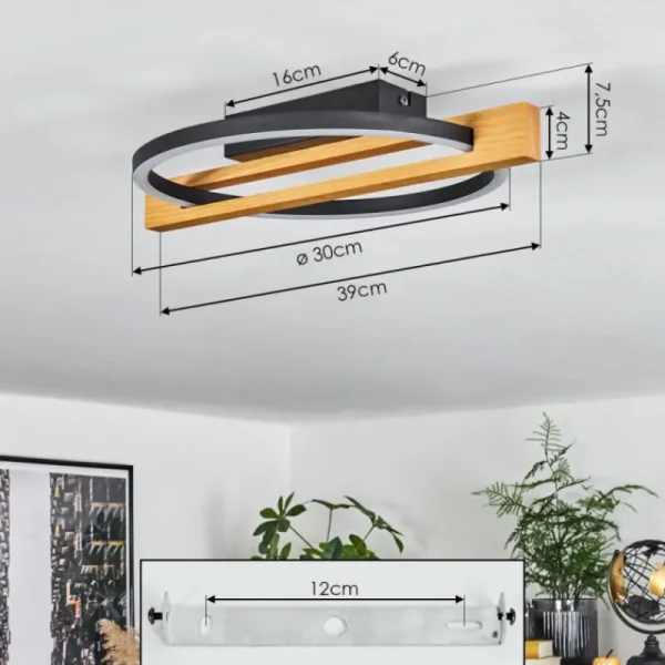 hofstein Plafonnier Carcano LED Écru, Noir, 1 lumière* Lampes Modernes
