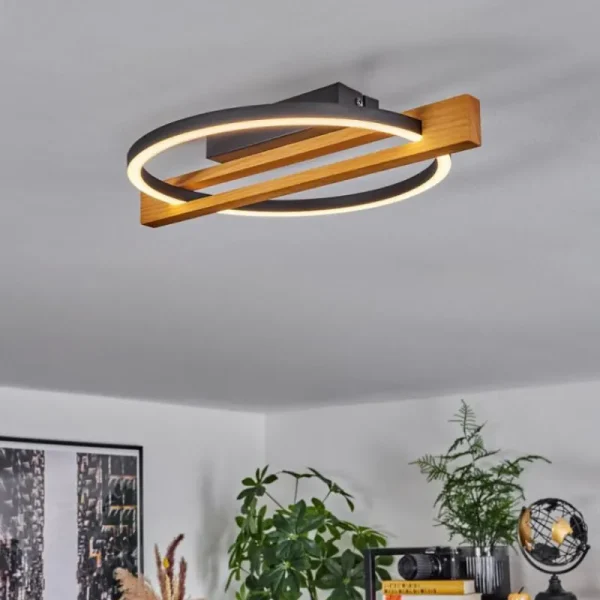 hofstein Plafonnier Carcano LED Écru, Noir, 1 lumière* Lampes Modernes