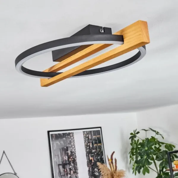 hofstein Plafonnier Carcano LED Écru, Noir, 1 lumière* Lampes Modernes