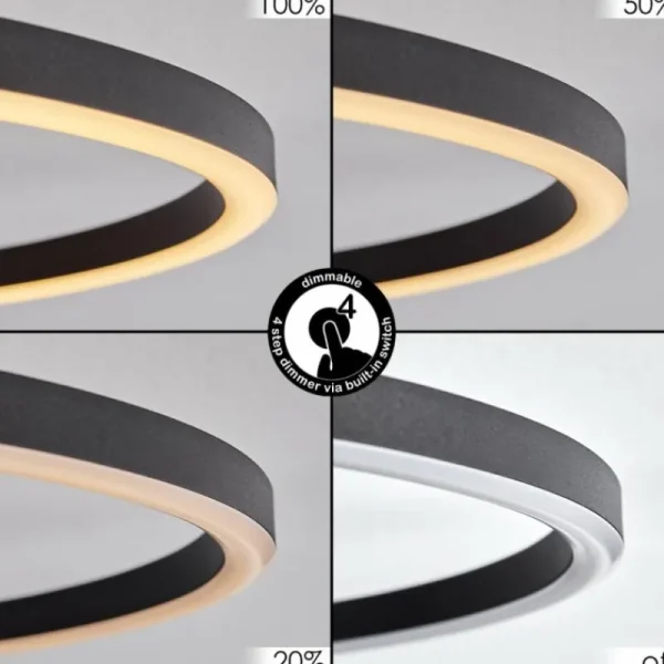 hofstein Plafonnier Cardozo LED Écru, Noir, 1 lumière* Lampes Modernes