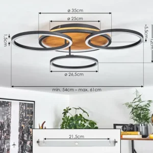 hofstein Plafonnier Cardozo LED Écru, Noir, 1 lumière* Lampes Modernes
