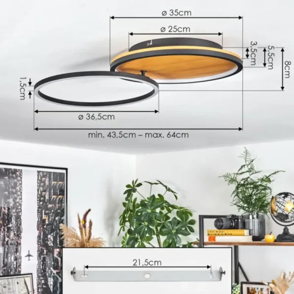 hofstein Plafonnier Cardozo LED Écru, Noir, 1 lumière* Lampes Modernes