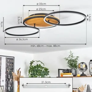 hofstein Plafonnier Cardozo LED Écru, Noir, 1 lumière* Lampes Modernes