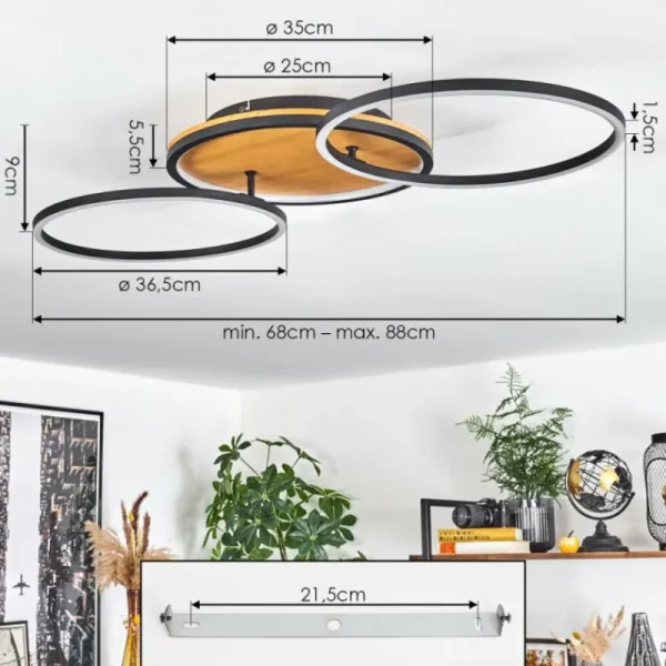 hofstein Plafonnier Cardozo LED Écru, Noir, 1 lumière* Lampes Modernes