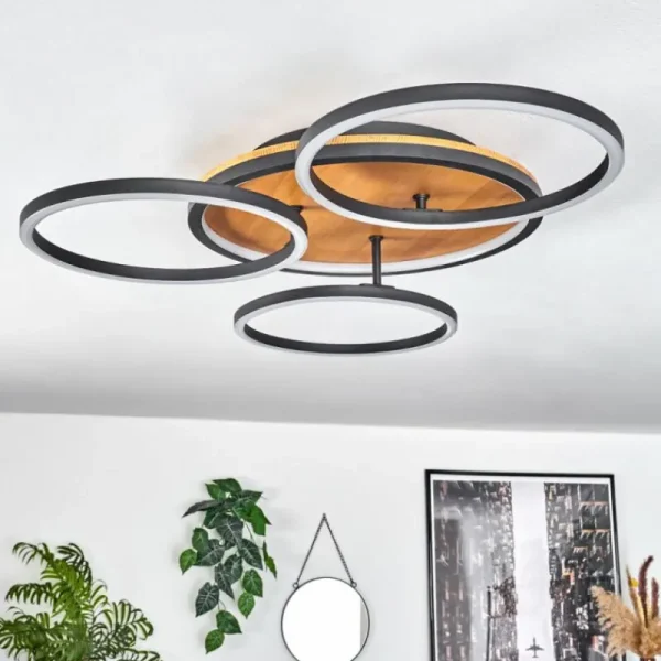 hofstein Plafonnier Cardozo LED Écru, Noir, 1 lumière* Lampes Modernes