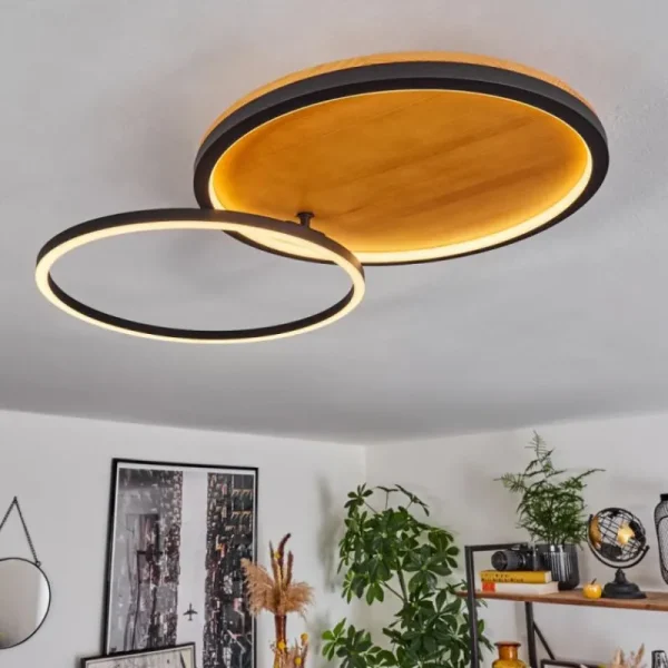 hofstein Plafonnier Cardozo LED Écru, Noir, 1 lumière* Lampes Modernes