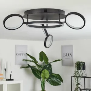 hofstein Plafonnier Carrisito LED Noir, 1 lumière* Lampes Modernes