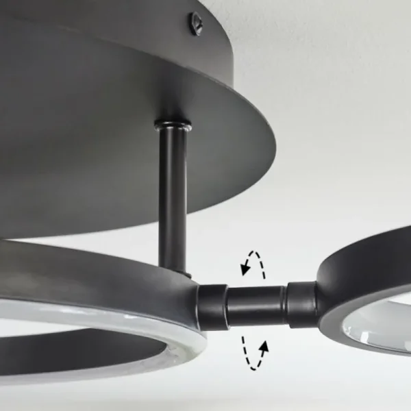 hofstein Plafonnier Carrisito LED Noir, 1 lumière* Lampes Modernes