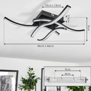 hofstein Plafonnier Casais LED Noir, 4 lumières* Lampes Modernes