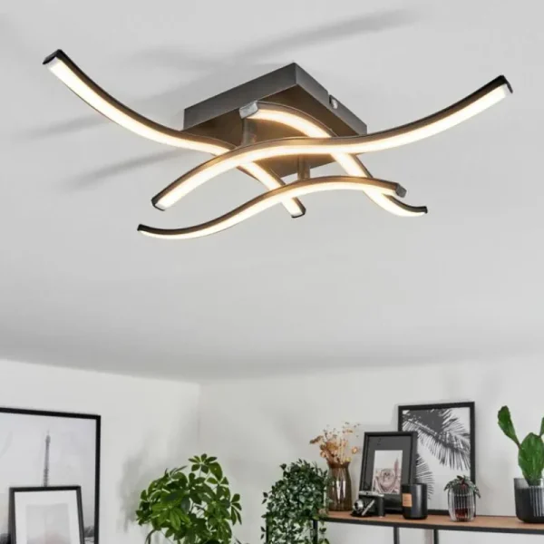 hofstein Plafonnier Casais LED Noir, 4 lumières* Lampes Modernes