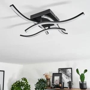 hofstein Plafonnier Casais LED Noir, 4 lumières* Lampes Modernes