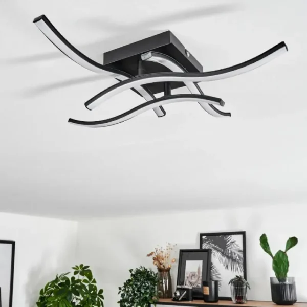 hofstein Plafonnier Casais LED Noir, 4 lumières* Lampes Modernes