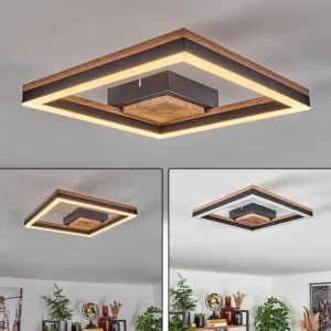 hofstein Plafonnier Cascada LED Brun, Couleur bois, Noir, 1 lumière* Lampes Modernes