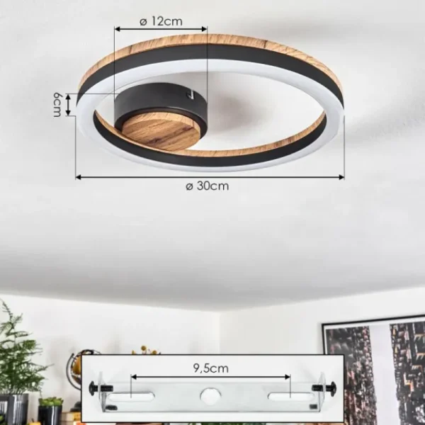 hofstein Plafonnier Cascada LED Brun, Couleur bois, Noir, 1 lumière* Lampes Modernes