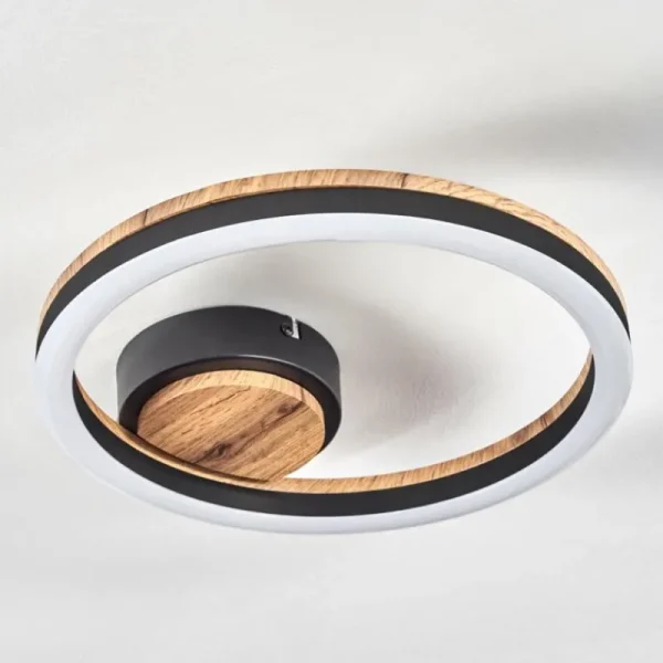 hofstein Plafonnier Cascada LED Brun, Couleur bois, Noir, 1 lumière* Lampes Modernes