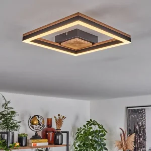 hofstein Plafonnier Cascada LED Brun, Couleur bois, Noir, 1 lumière* Lampes Modernes