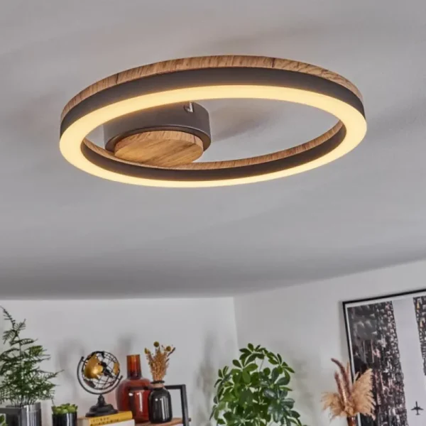 hofstein Plafonnier Cascada LED Brun, Couleur bois, Noir, 1 lumière* Lampes Modernes