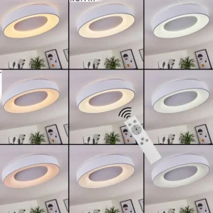 hofstein Plafonnier Casina LED Blanc, 1 lumière, Télécommandes* Lampes Modernes