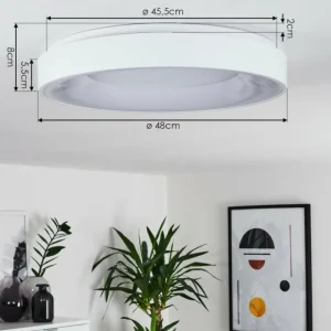 hofstein Plafonnier Casina LED Blanc, 1 lumière, Télécommandes* Lampes Modernes