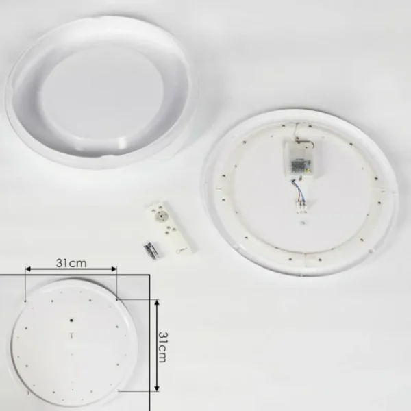 hofstein Plafonnier Casina LED Blanc, 1 lumière, Télécommandes* Lampes Modernes