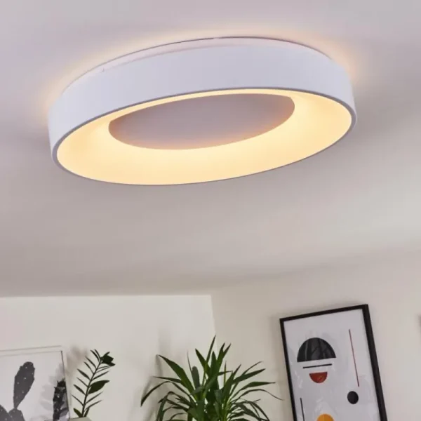 hofstein Plafonnier Casina LED Blanc, 1 lumière, Télécommandes* Lampes Modernes