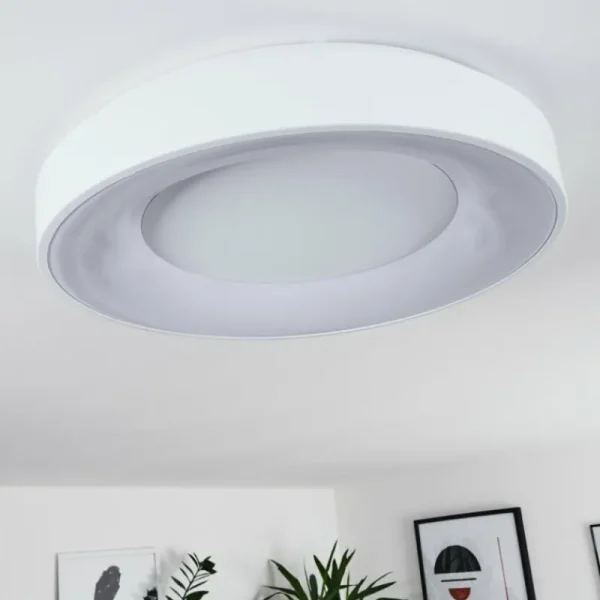 hofstein Plafonnier Casina LED Blanc, 1 lumière, Télécommandes* Lampes Modernes