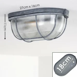 hofstein Plafonnier Catawba Gris, 1 lumière* Lampes En Verre