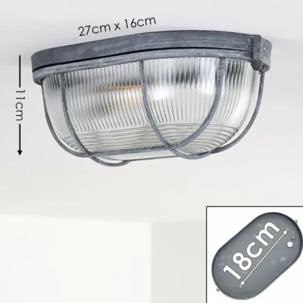 hofstein Plafonnier Catawba Gris, 1 lumière* Lampes En Verre