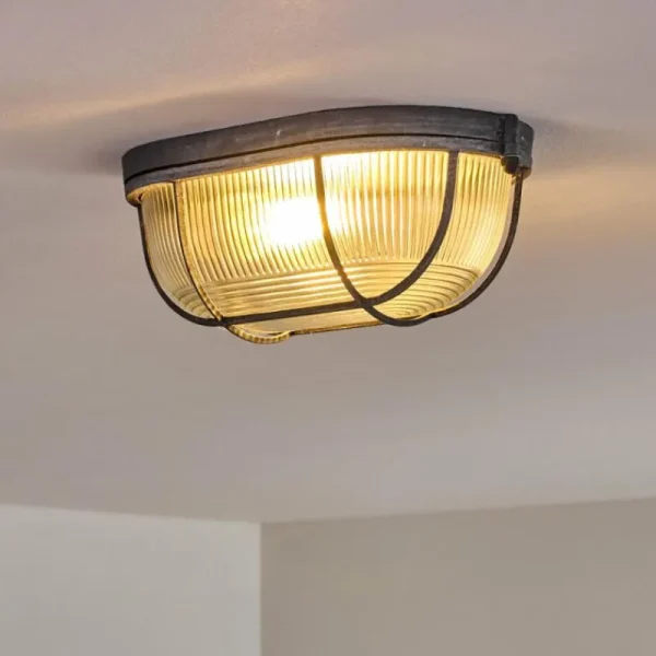 hofstein Plafonnier Catawba Gris, 1 lumière* Lampes En Verre