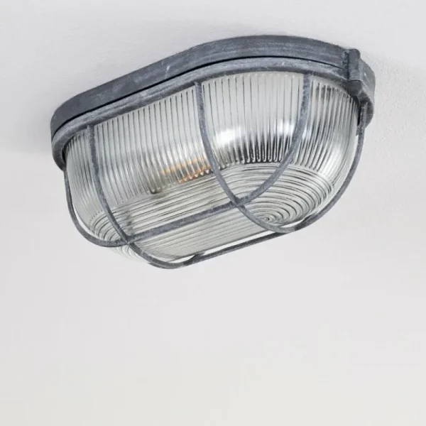 hofstein Plafonnier Catawba Gris, 1 lumière* Lampes En Verre