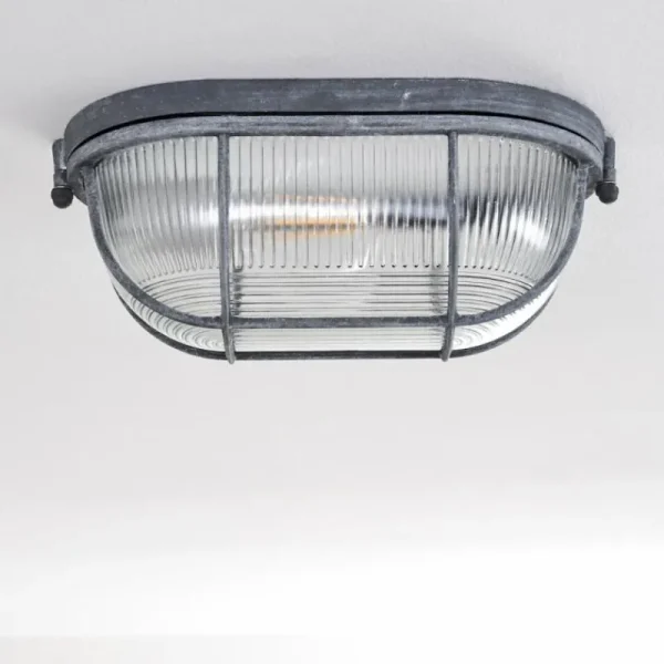 hofstein Plafonnier Catawba Gris, 1 lumière* Lampes En Verre