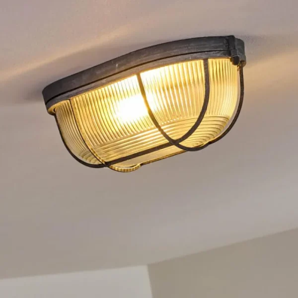 hofstein Plafonnier Catawba Gris, 1 lumière* Lampes En Verre