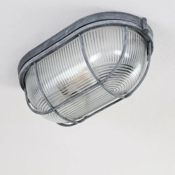 hofstein Plafonnier Catawba Gris, 1 lumière* Lampes En Verre