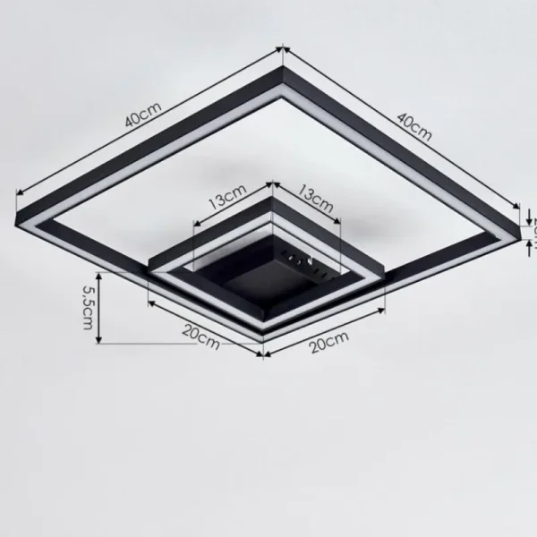 hofstein Plafonnier Cavareno LED Noir, 1 lumière* Lampes Modernes