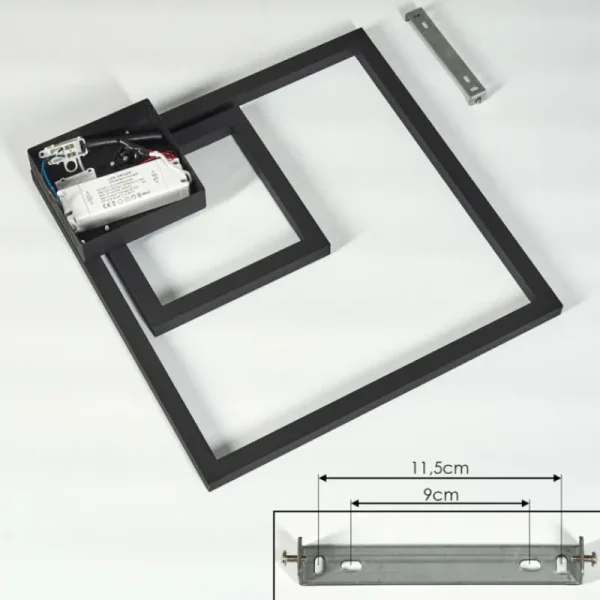 hofstein Plafonnier Cavareno LED Noir, 1 lumière* Lampes Modernes