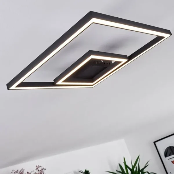 hofstein Plafonnier Cavareno LED Noir, 1 lumière* Lampes Modernes