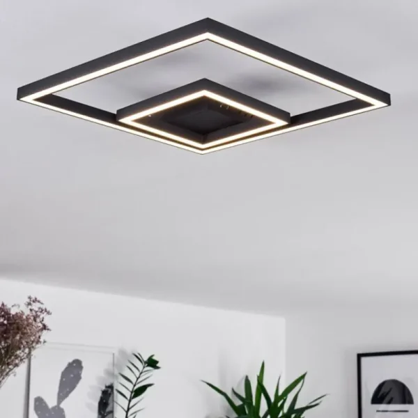 hofstein Plafonnier Cavareno LED Noir, 1 lumière* Lampes Modernes