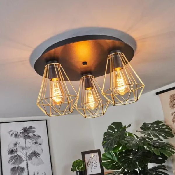 hofstein Plafonnier Cenova Noir, 3 lumières* Lampes Modernes