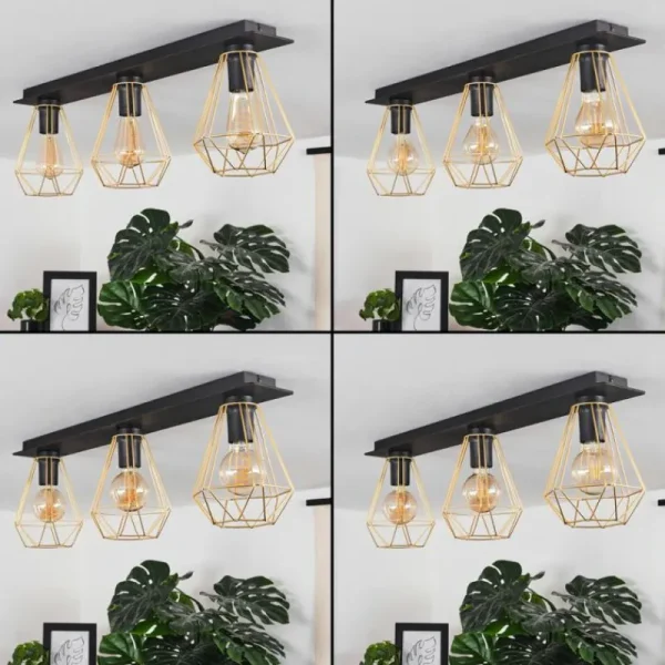 hofstein Plafonnier Cenova Noir, 3 lumières* Lampes Modernes