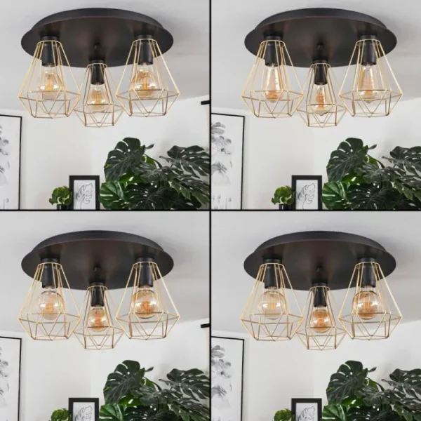 hofstein Plafonnier Cenova Noir, 3 lumières* Lampes Modernes